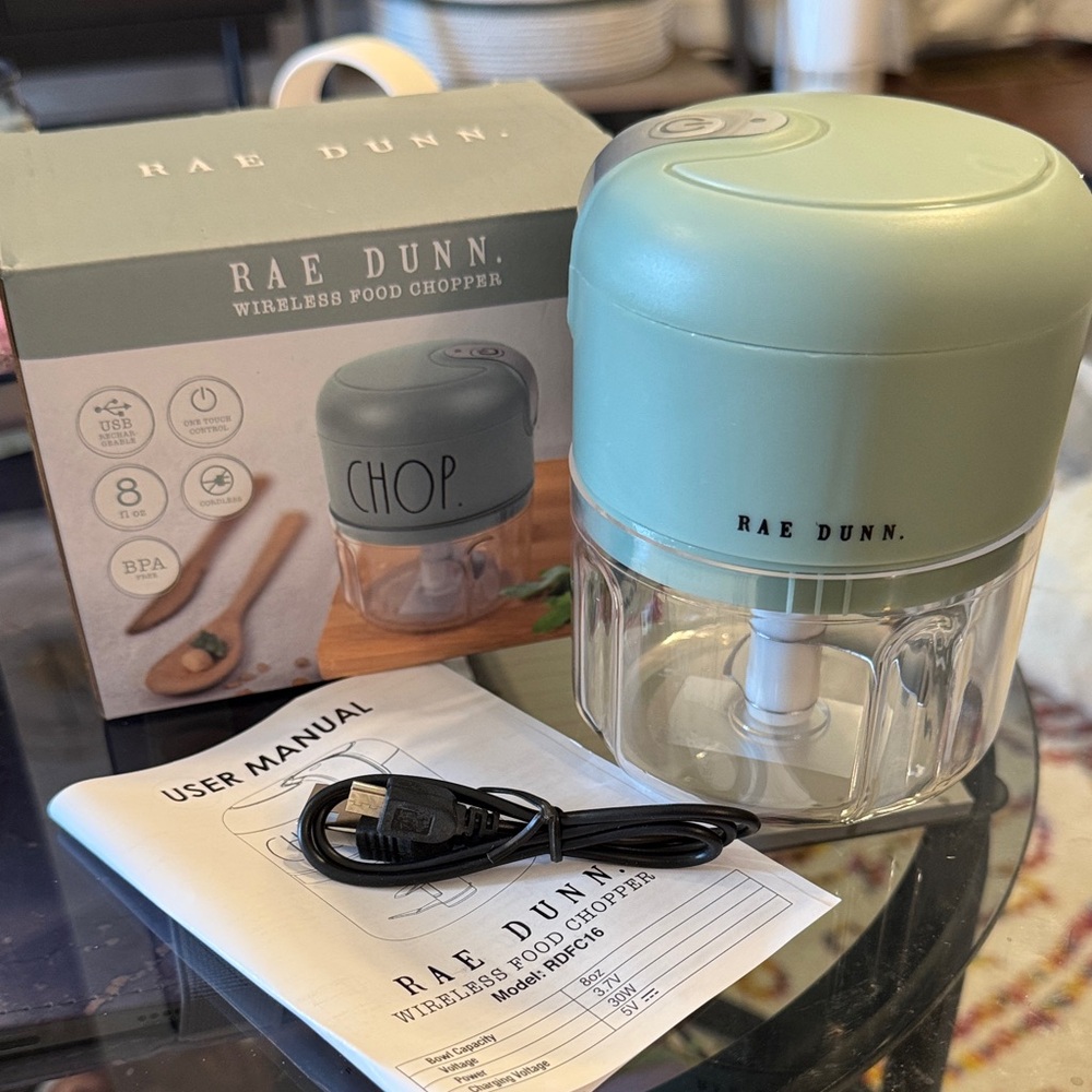 Rae Dunn Sage Green Wireless Food Chopper